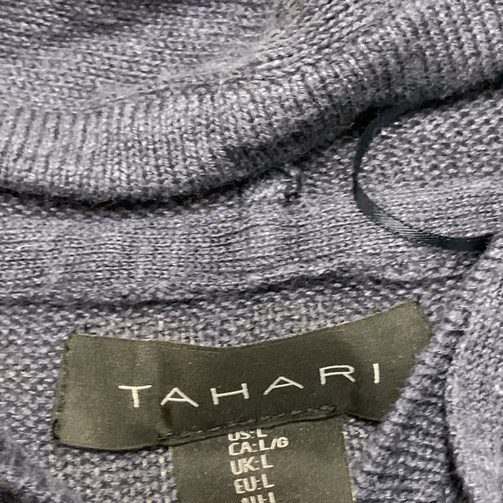 Womens‎ Tahari Linen Blend Drawstring Blue Pullover Lightweight Hoodie - Picture 5 of 7